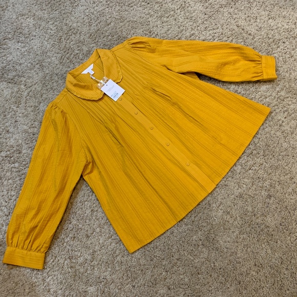 NWT LC Lauren Conrad Gold Blouse Puffy 3/4 Sleeves Women's XL - Picture 16 of 16